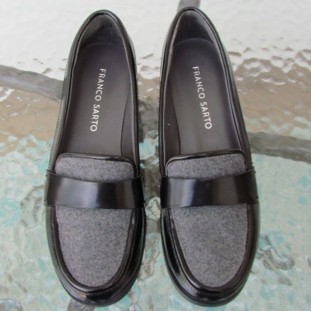 Franco Sarto Black & Gray Loafers New size 6M